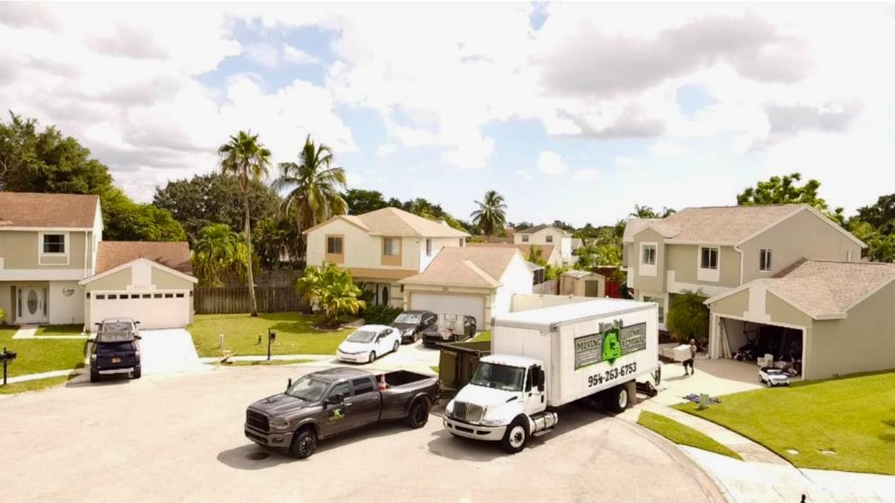 Aerial view of moving project